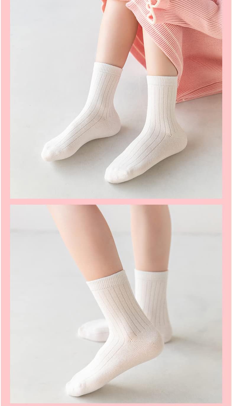 Toptim Kids Girl Crew Socks Colorful Lightweight Cotton Casual Sock - Image 5