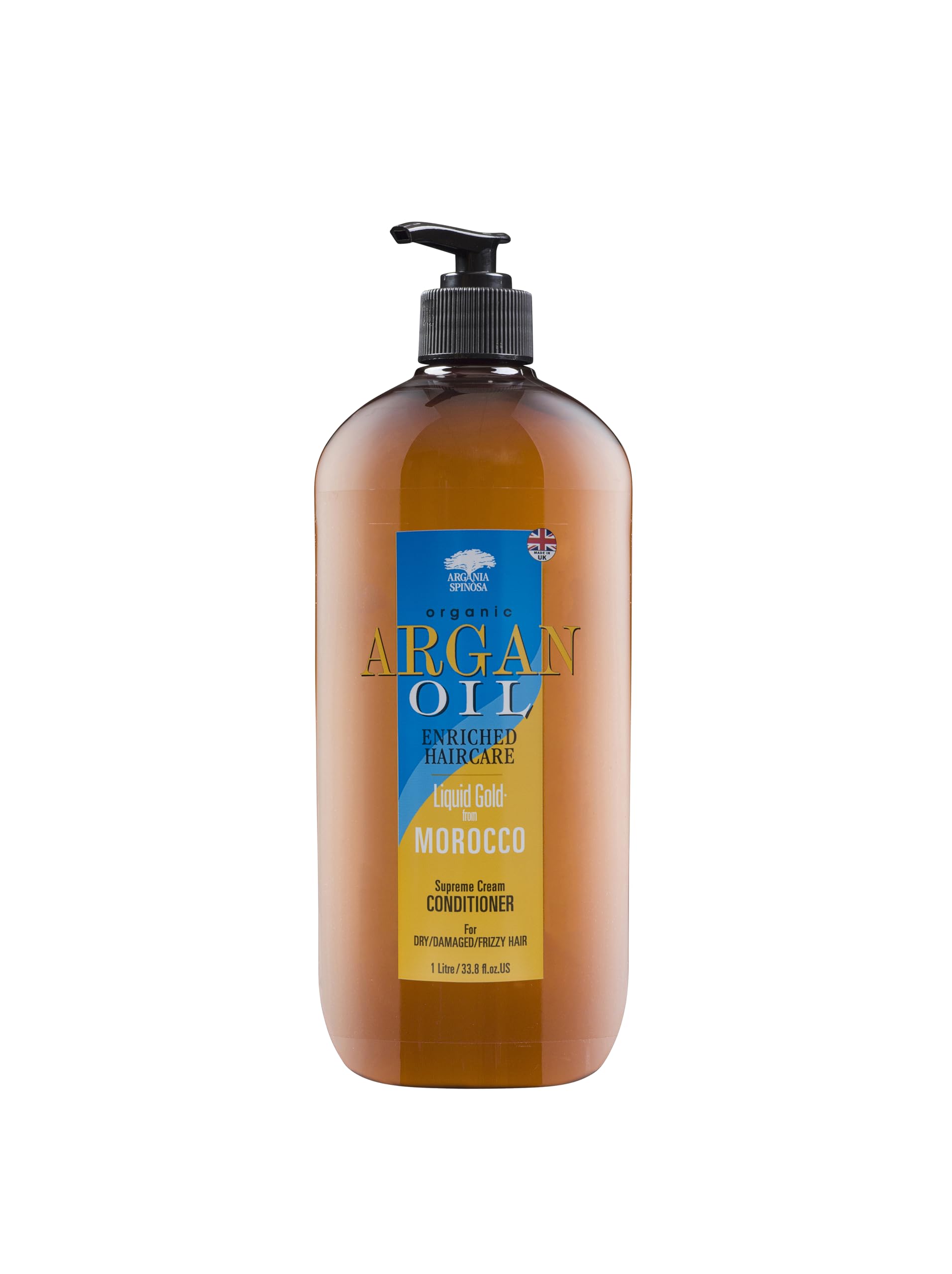 ARGANIA SPINOSA Organic Moroccan Argan Oil Conditioner 1 litre salon size ARGAN-RICH PROFESSIONAL SALON FORMULA