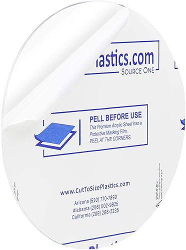 Miniatura 2 de Source One disco redondo Lucite de plexiglás de acrílico transparente, cualquier grosor y diámetro disponible