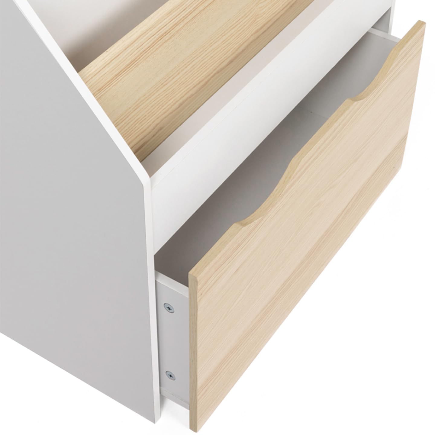 IDMarket - Meuble de Rangement bibliothèque Enfant Mana 3 étagères et 1 bac sur roulettes Blanc et hêtre