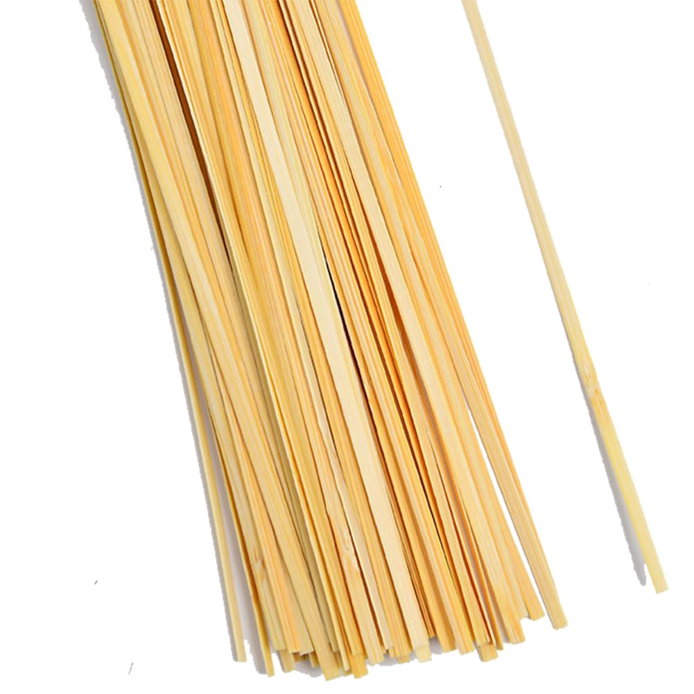 100 Pcs Bamboo Strips for Weaving Natural and Colored Flat Bamboo Slats for DIY Basket Weaving Crafts Handmade Material for Home Decoration 6mm x 20–30cm (Natural Color)