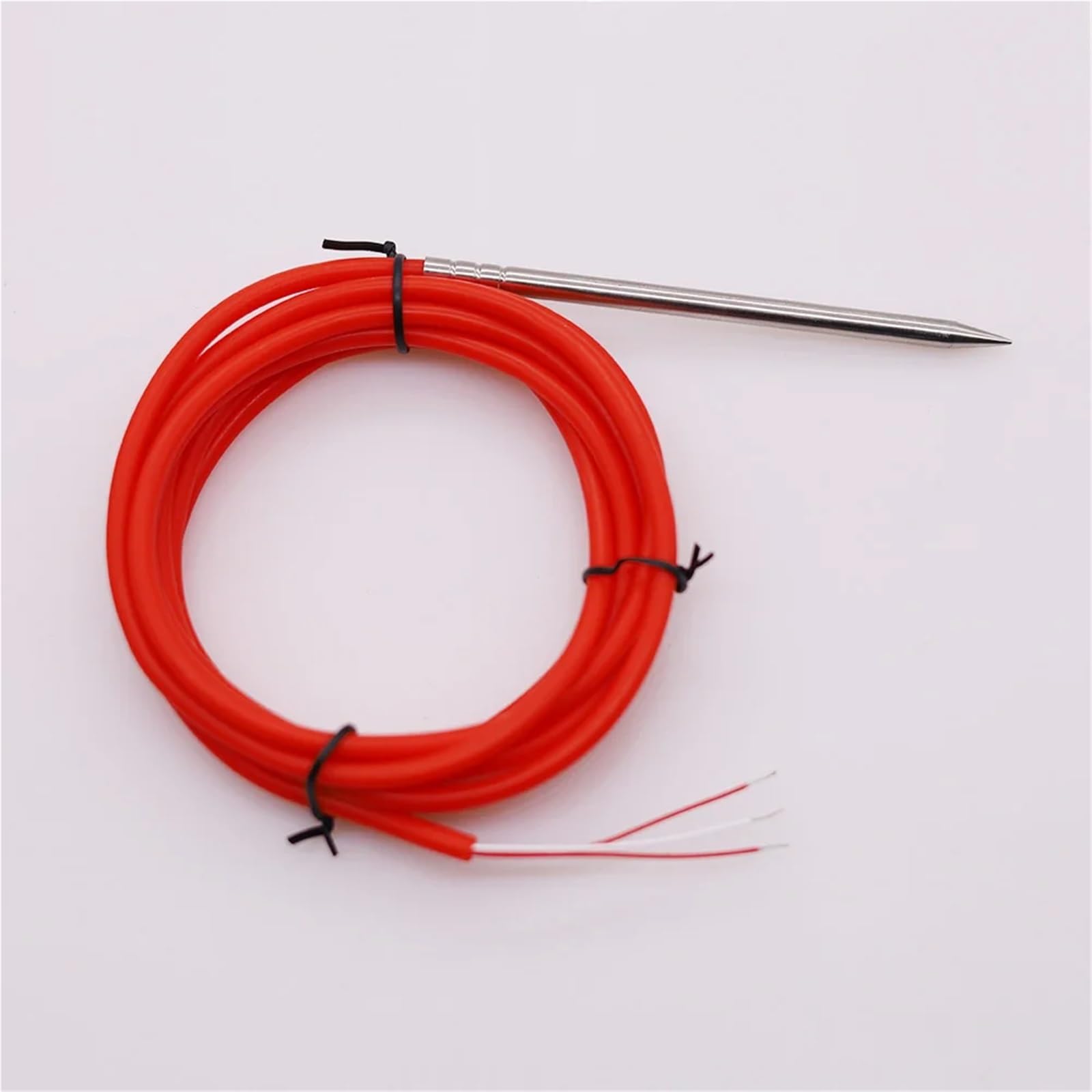Sonda de sensor de temperatura tipo aguja con alambre de silicona suave rojo PT100 PT1000 detector térmico (PT1000)