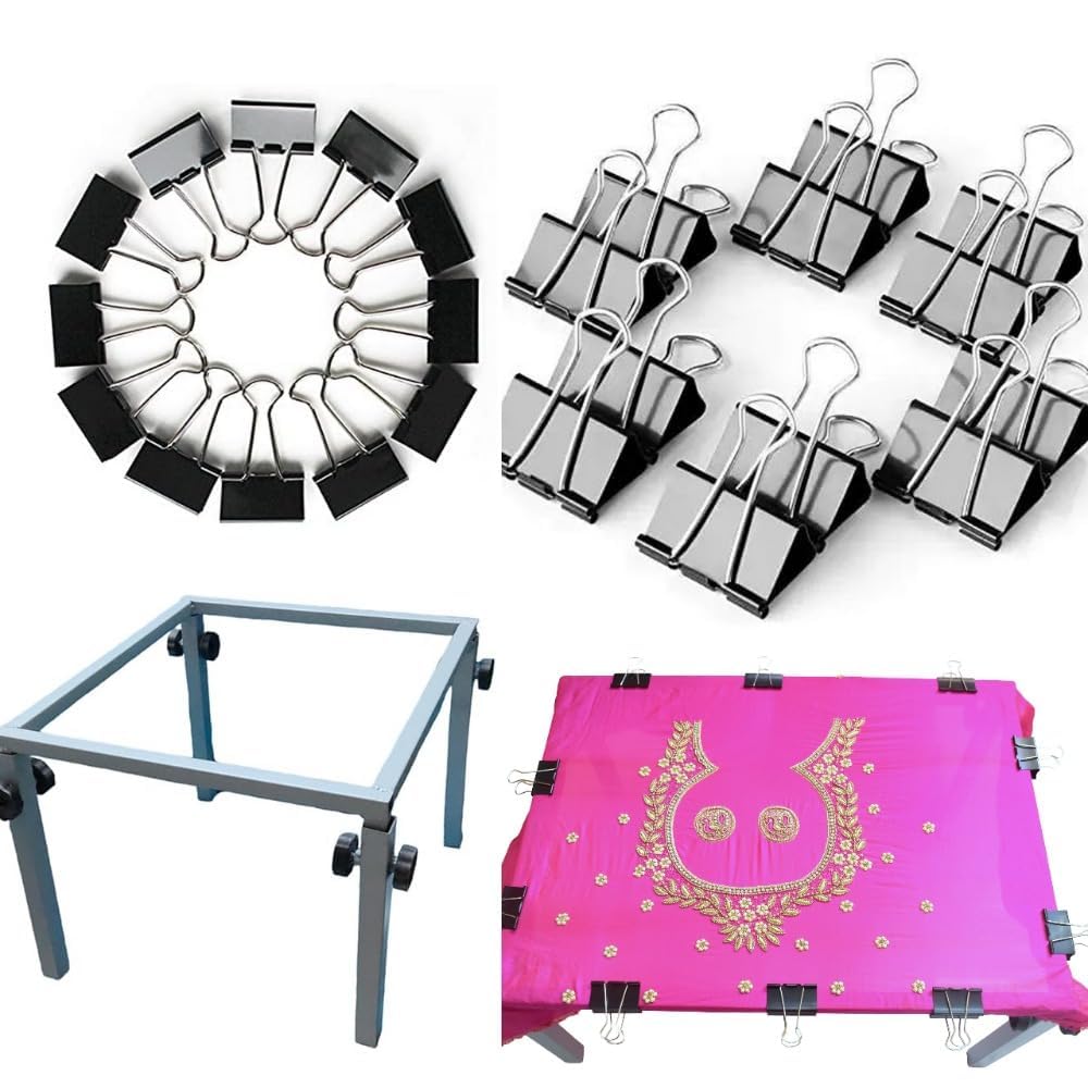 INCLU Square Box Type Aari Work Embroidery 24 X 16 Size Aari Embroidery Hoops with 12 Clip for Making Hand Embroidery Set-image-12