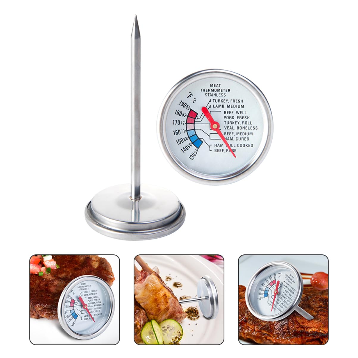 SOLUSTRE Beef Thermometer Digital Kitchen Food Thermometer for Cooking Grilling Probe with Smooth Surface for Safe Use for Home Professional Chefs