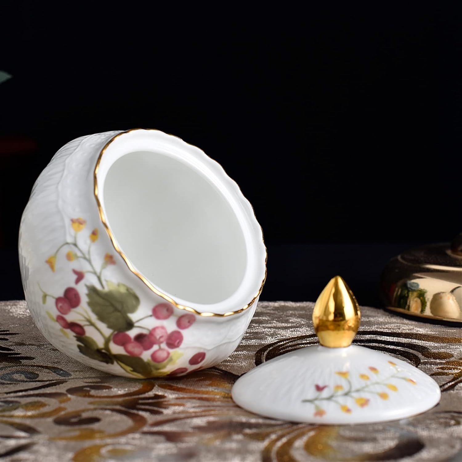 Sugar Bowl Kitchen Sugar Bowl Salt Pot Pepper Storage Jar Seasoning Pot Ceramic Jar Container Condiment Spice Box with Lid Sugar Pot