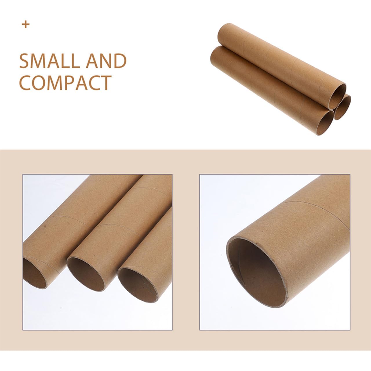 Lurrose 6 tubos de papel marrón para proyectos de bricolaje, rollos de papel para manualidades y actividades artísticas, tubos de cartón para álbumes de recortes y diseños creativos