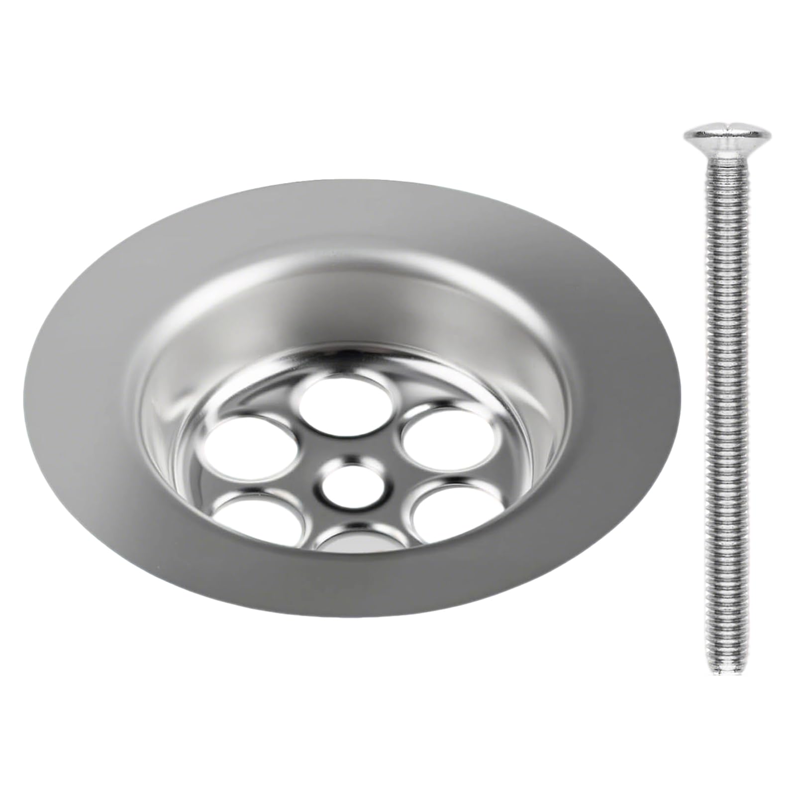 70mm Kitchen Sink Waste Basket Replacement Old Style Poly Plug Strainer with Screw Fits Standard Basin Drains Leak-Proof Bath Sink Drain Cover