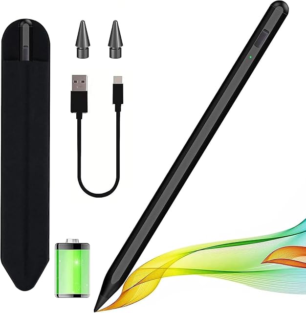 Stylus Pen for iPad 2018-2025 with Palm Rejection, Apple Pencil for iPad 11th/10th/9th/8th/7th/6th Gen, iPad Pro 11/12.9/13inch, iPad Air 2025 11&13-inch(M3/M2) /5th/4th/3th Gen, iPad Mini 6th/5th Gen