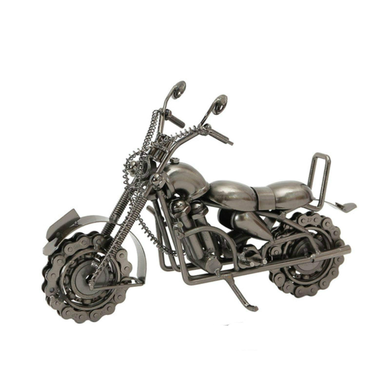 Drie door drie Vintage Motorfiets Model Retro Motor Figurine Iron Motorbike Home Decoration Figurine Miniaturen Retro Ambachten Fotografie Props