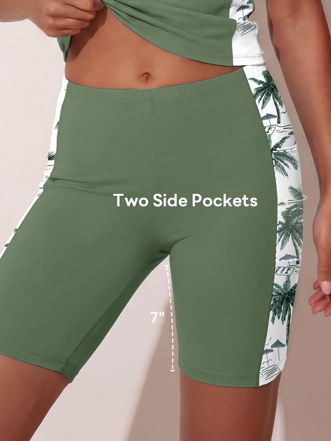 Modest Tankini Swimsuits for Women 2026 Bathing Suits with 7" Long Boy-Leg Shorts and Two Side Pockets