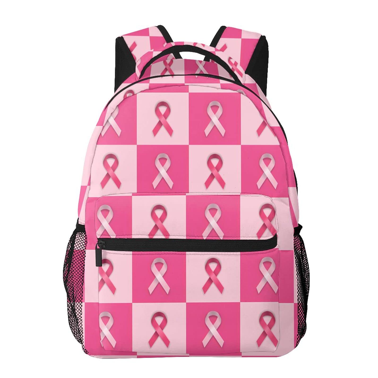 ATOurDealss Breast Cancer Ribbon Backpack Casual Laptop Daypack Computer Bag for Men Women Travel