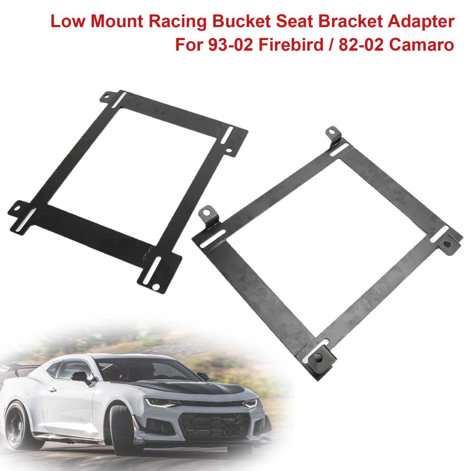 Topteng Low Mount Racing Seat Bracket Seat Bracket Adapter for Chevy Camaro 1982-2002, for Pontiac Firebird 1993-2002
