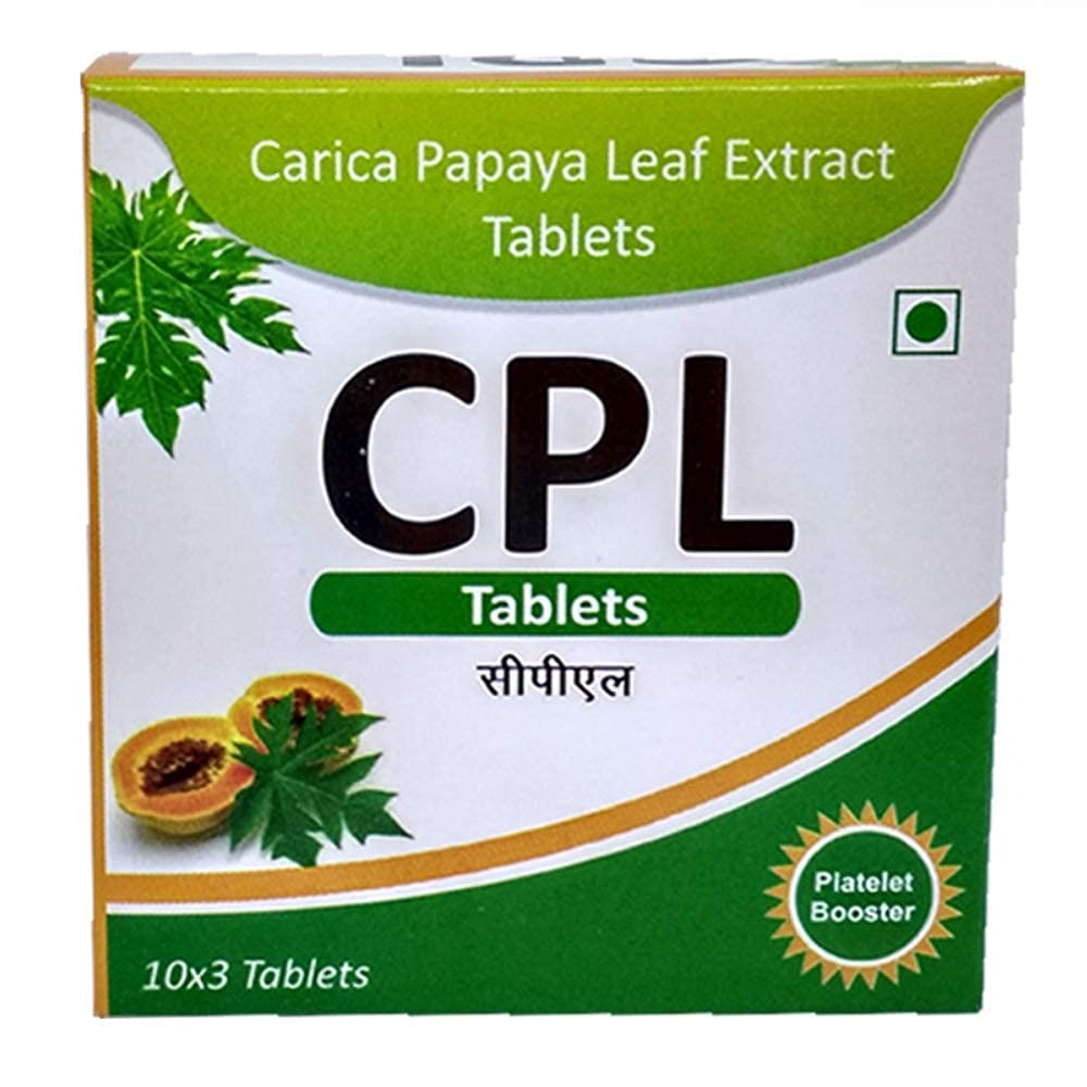 Veena Carica Papaya Leaf Extract 1100mg for Increasing Platelet Count and Building Immunity for Dengue-30 Tablets by Eco aurous (30 Tablets)