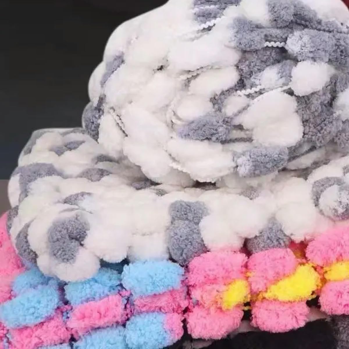 Przędza, 130 g, tęczowy kłębek, kolorowa, pompon z poliestru, do robienia na drutach koców, poduszek, mat, nici, 25 m