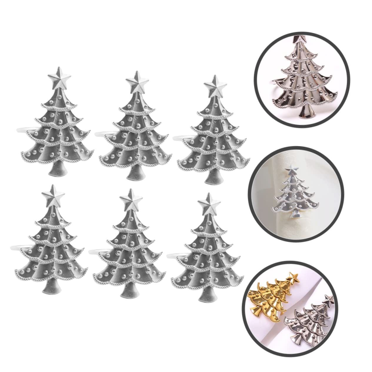 Cabilock 30 Pièces Boucle de Serviette Ronds de Serviette de Noël dorés Cercle de Serviette de Table Repas de Noel Sapin de Noel décor Ronds de Serviette de fête Porte-Serviettes