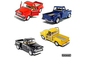 4 Pack of Classic Road Trip Fun 1:32 Scale Diecast Chevy Stepside...