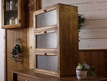 アンティーク調　木製ブラウンキャビネット Amazon.co.jp: キャビネット アンティークブラウン 50cm×25cm×70cm下