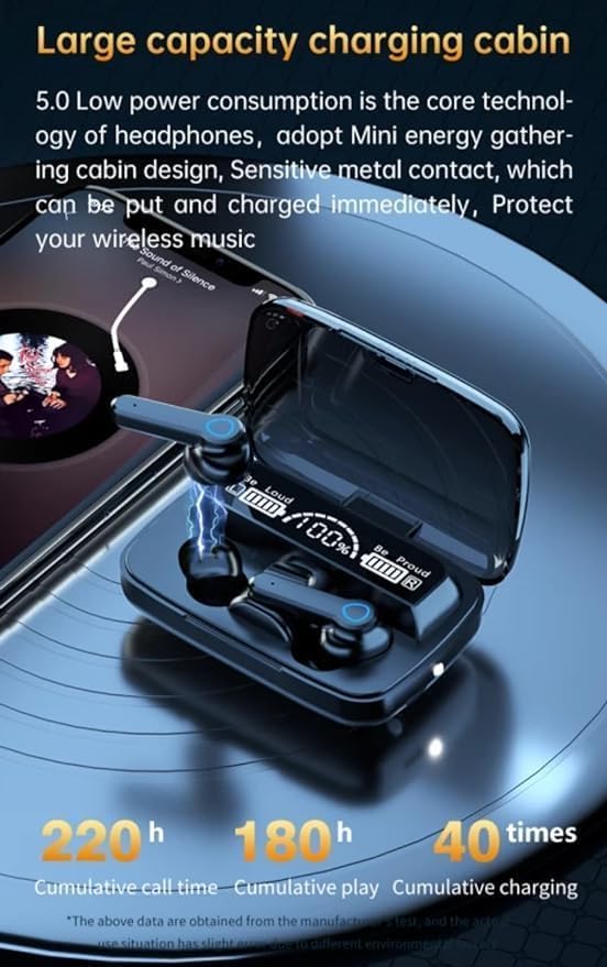 Image of Wireless Earbuds M19 TWS 5.1 Large Screen Dual LED Digital Display Touch Bluetooth Headphones Mini Portable Sports Waterproof Stereo in Ear Earphones