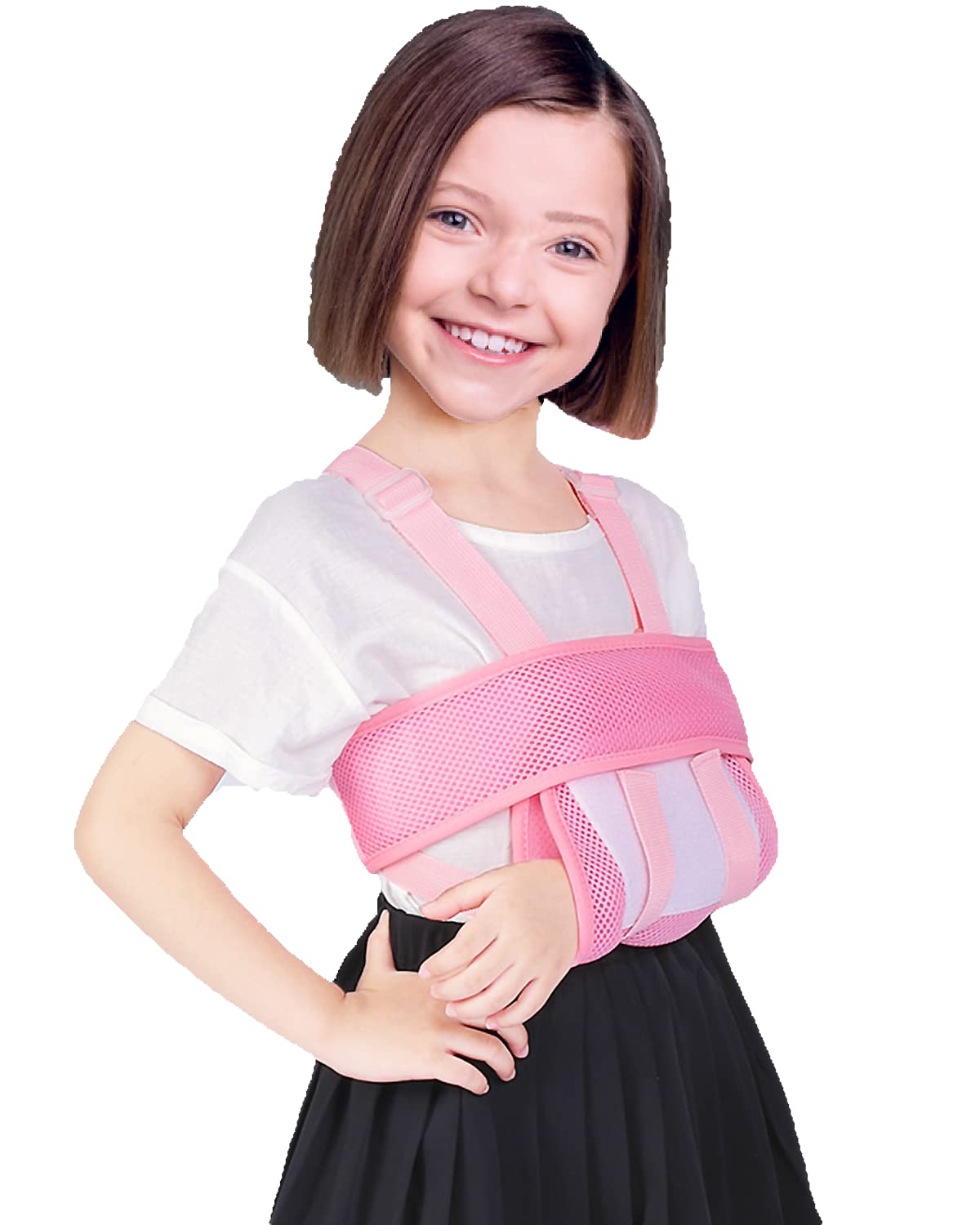 DouHeal Medical Kids Arm Sling, Breathable, Soft & Comfort, Adjustable, Toddler Children Pediatric Rotator Cuff, Elbow Support for Broken, Fractured