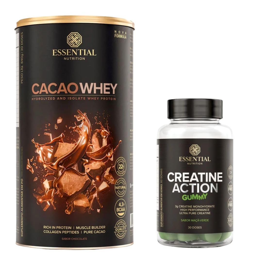 Kit Cacao Whey 840g + Creatine Action Gummy 60un Sabor Maçã Verde – Essential em promoção! Veja a oferta e mais achadinhos de Vitaminas & Suplementos 2 Hoje é o melhor dia para comprar Kit Cacao Whey 840g + Creatine Action Gummy 60un Sabor Maçã Verde – Essential com aquele preço maroto! Promoção! Aproveite a oferta! 2