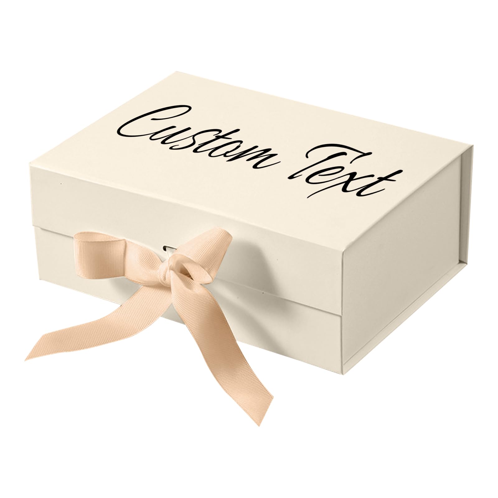 Custom Magnetic Gift Box for Presents, Personalised Name/Text 22x16.5x9cm Large Gift Boxes with Magnetic Lid and Ribbon for Valentine's Day Wedding Birthday