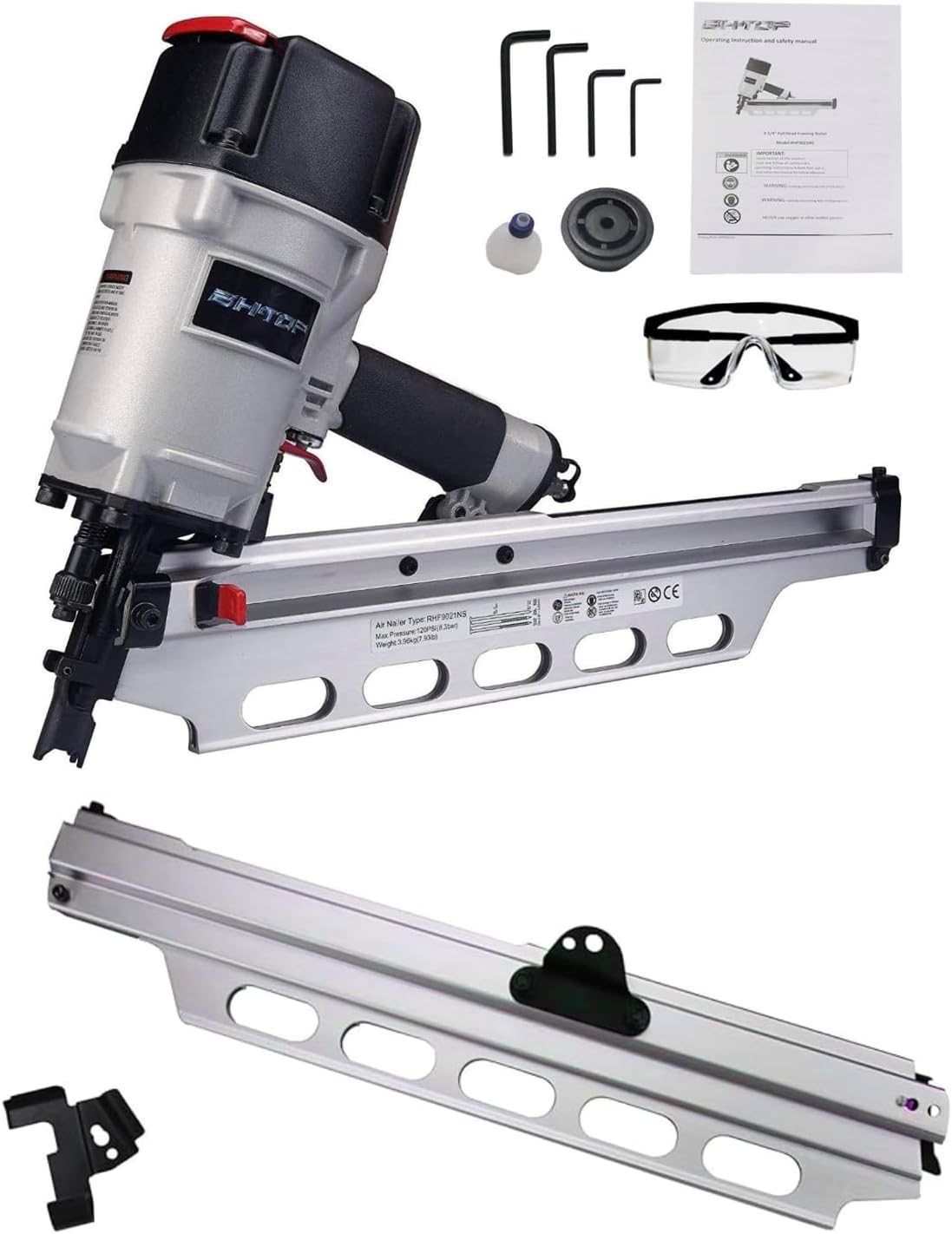 BHTOP 9021NS Framing Nailer 21 Degree 3-1/2" with Depth Adjustment with Aluminum Magazine (#885-827)