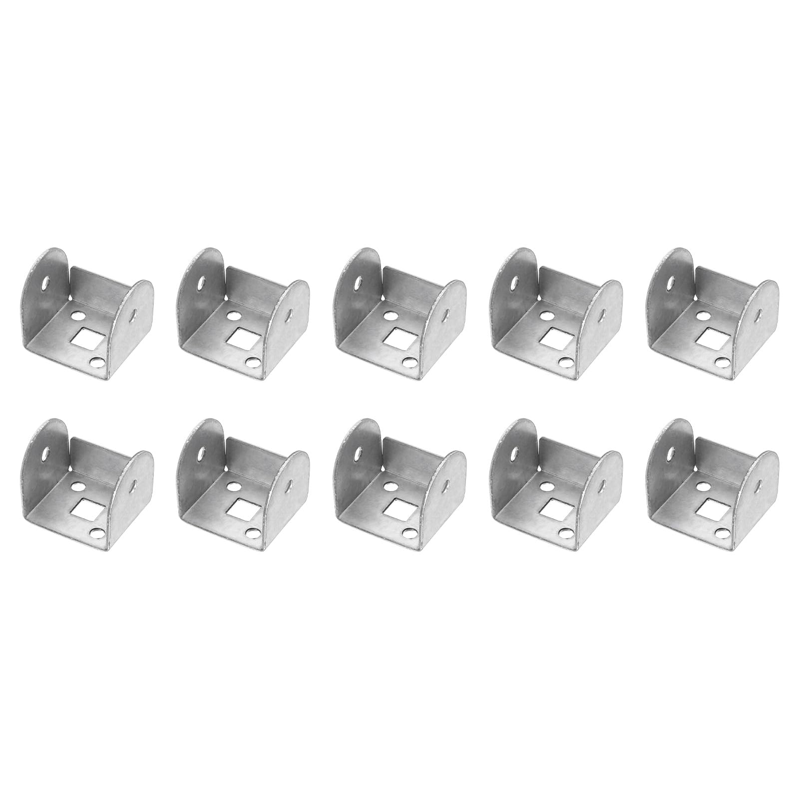 sourcing map 10 Pcs U Bracket for 1.22" Panels, 31 x 34 x 30mm Metal U Shaped Fasteners Brackets for Guardrail or Partitions Connection, Silver