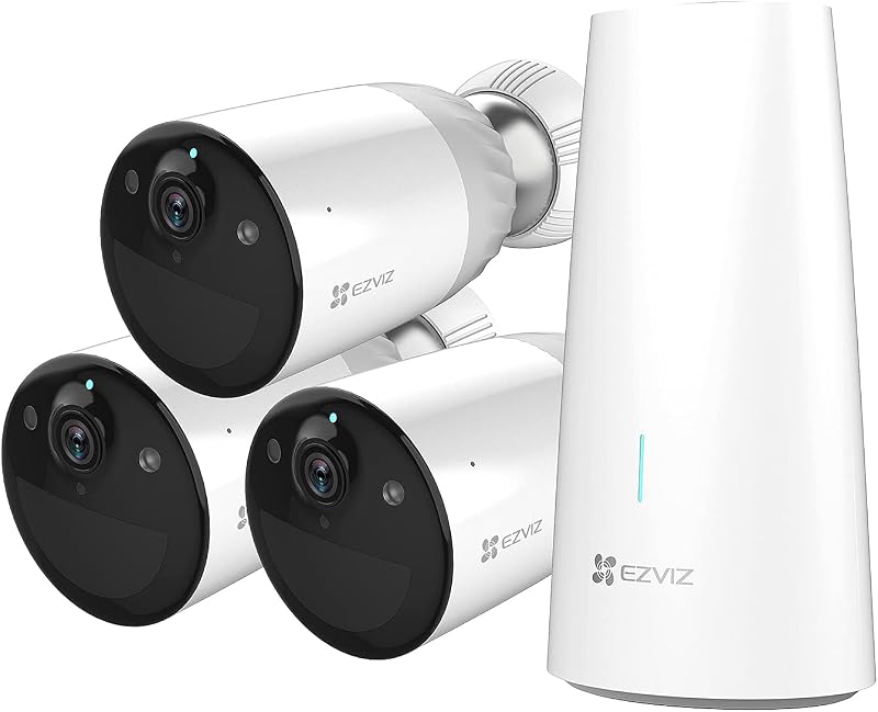 EZVIZ BC1-B3 Vezeték Nélküli Biztonsági Kamera Szett (1+3) HUB-bal - Akkumulátoros Megfigyelő Rendszer Otthonvédelemhez - Black
