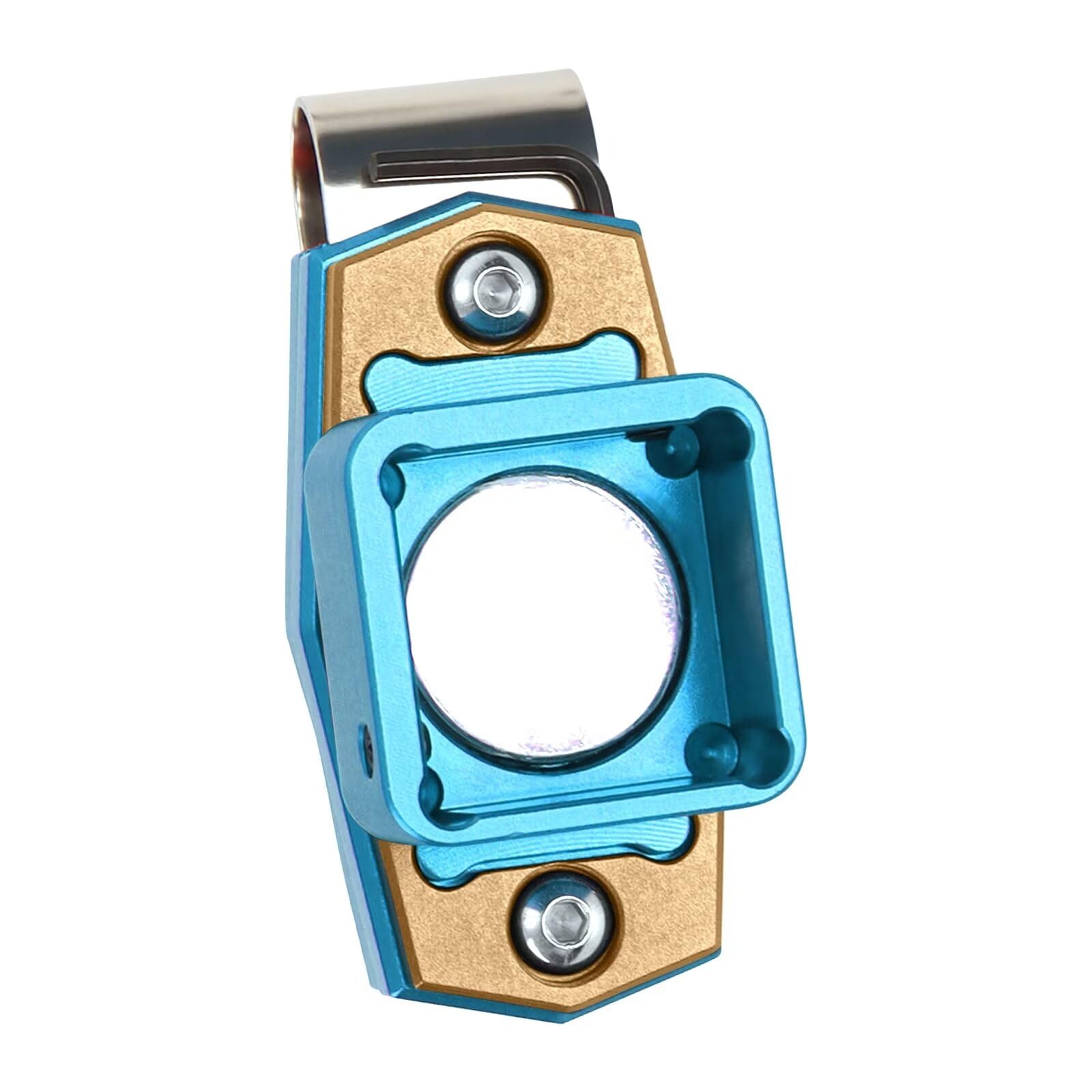 TenhCreek Magnetic Billiard Chalk Holder, Portable Pool Cue chalk holder with Fixed Clip, Aluminum Alloy Billiard Cue Chalk Tip Case for Snooker and Pool table accessories - Square