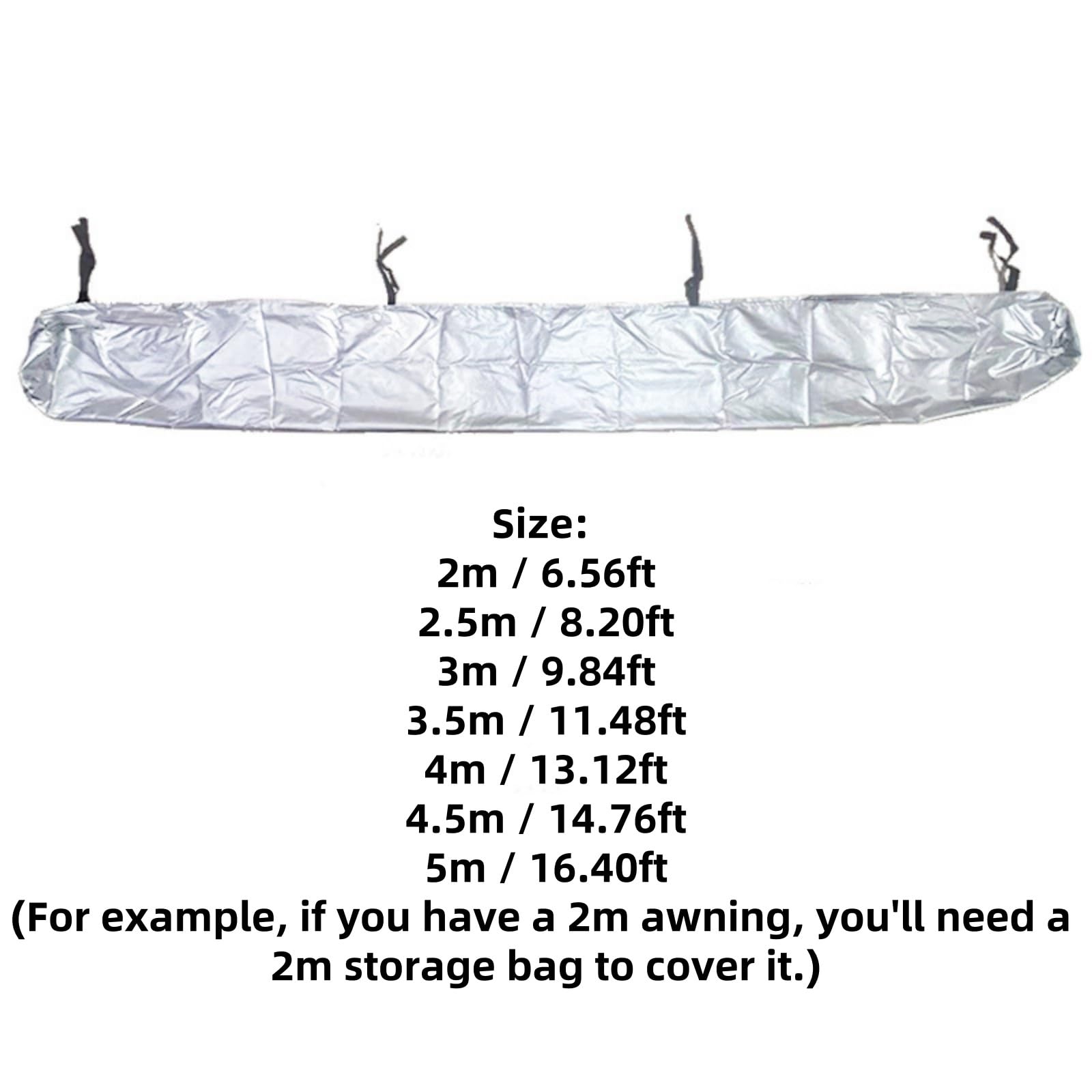 Toldo impermeable 420D Oxford para toldos retráctiles y toldos de patio, cubierta protectora plateada (plata, 4,5 m)