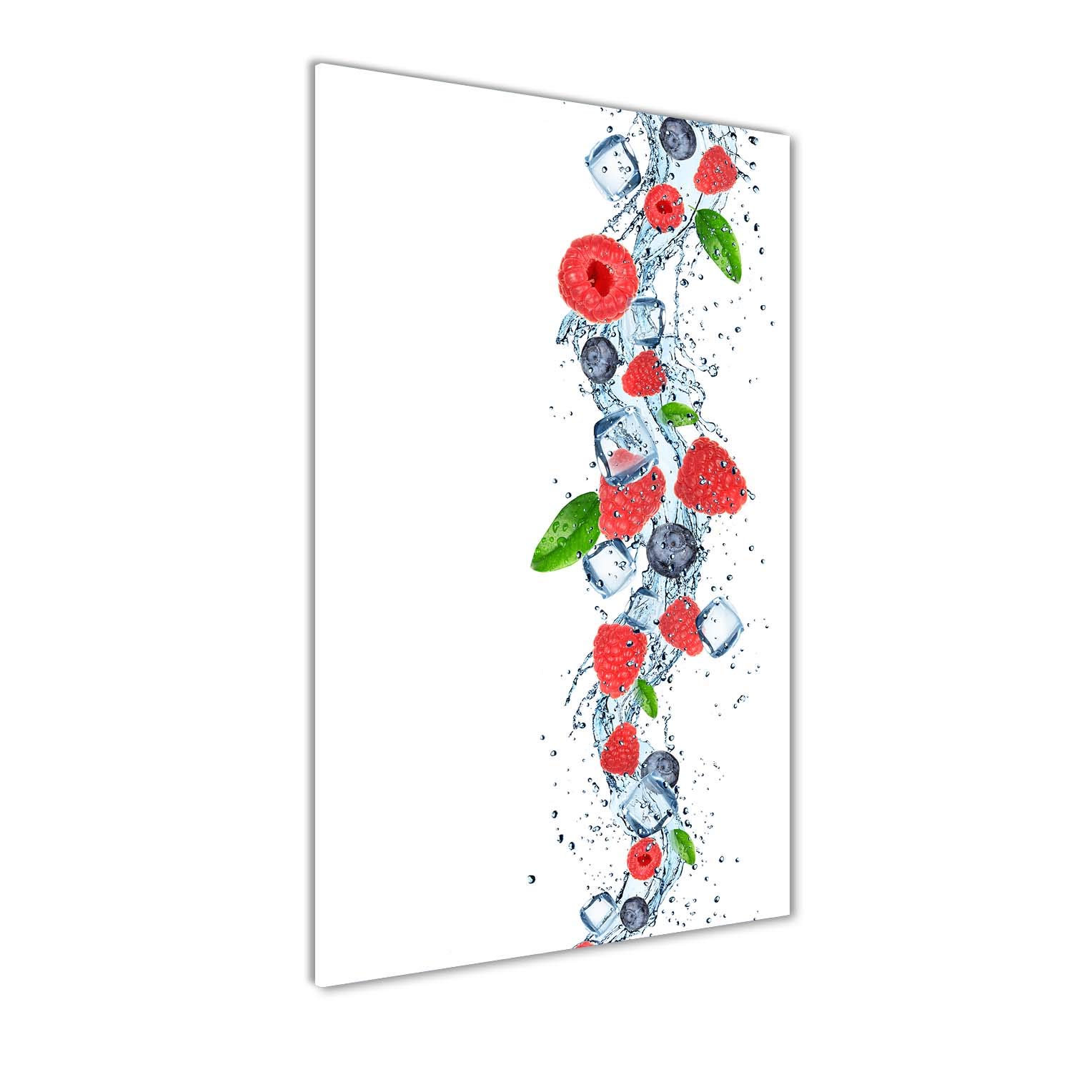 Fruits de la forêt et de la glace rouge imprimés sur verre panoramique haute définition