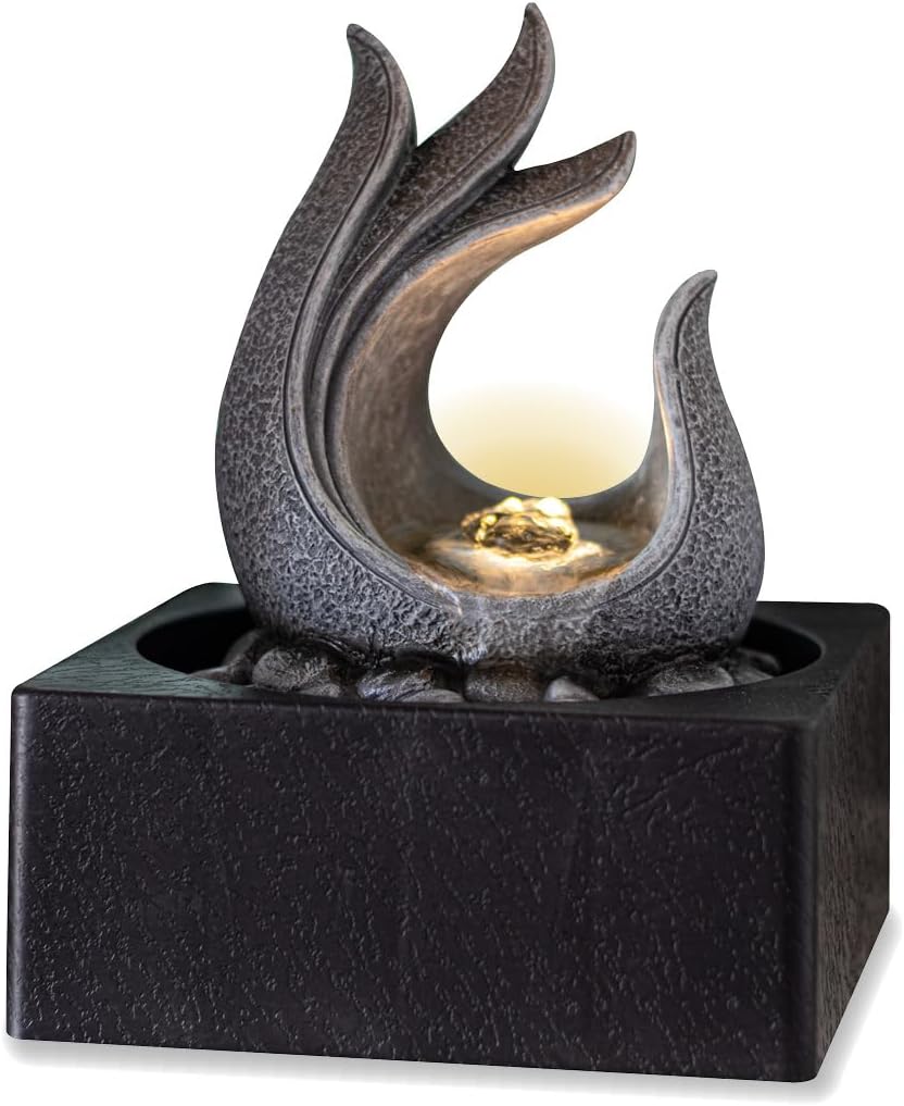 Valiant Table Top Fountain-Indoor Flowing Water Feature, Resin, Grey, 24 x 18 x 18 cm Valiant Table Top Fountain-Indoor Flowing Water Feature, Resin, Grey, 24 x 18 x 18 cm