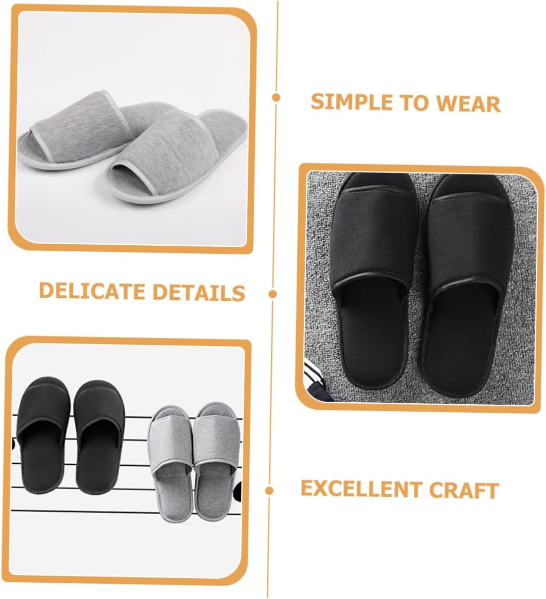 Mikinona Lightweight Travel Slippers Disposable for Guests Spa Salon Slippers Women Men Hotel Use