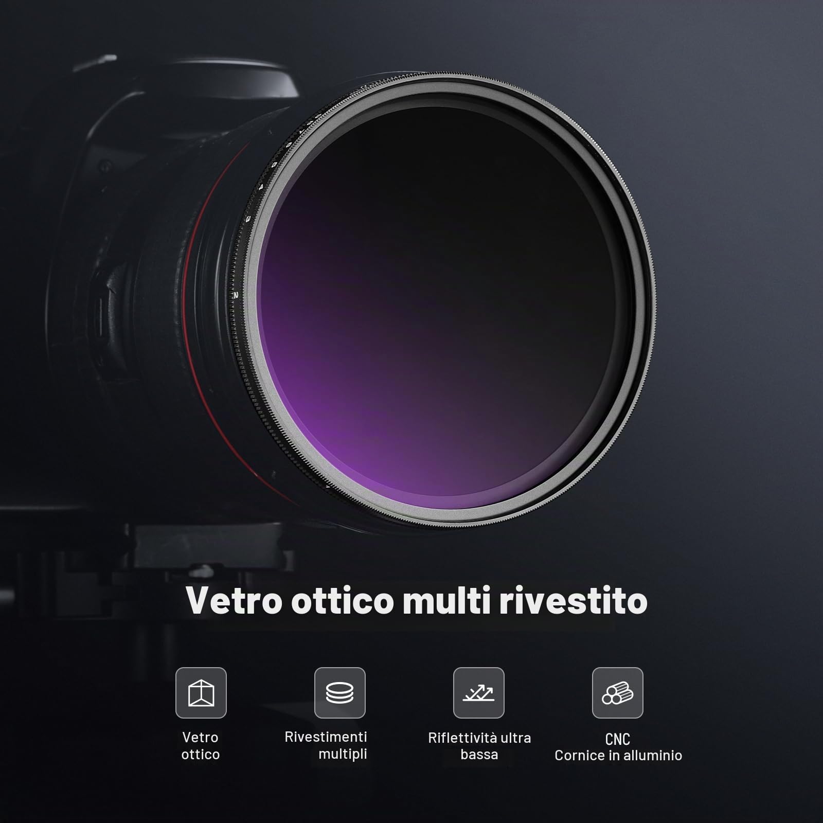NEEWER 82mm Filtro ND Variabile, ND2-400 (1-9 Stop) Filtro a Densità Neutra Variabile Rotante Regolabile per Lente Fotocamera in Vetro Ottico Multistrato per Bilanciamento Esposizione, 3 Panni Pulizia