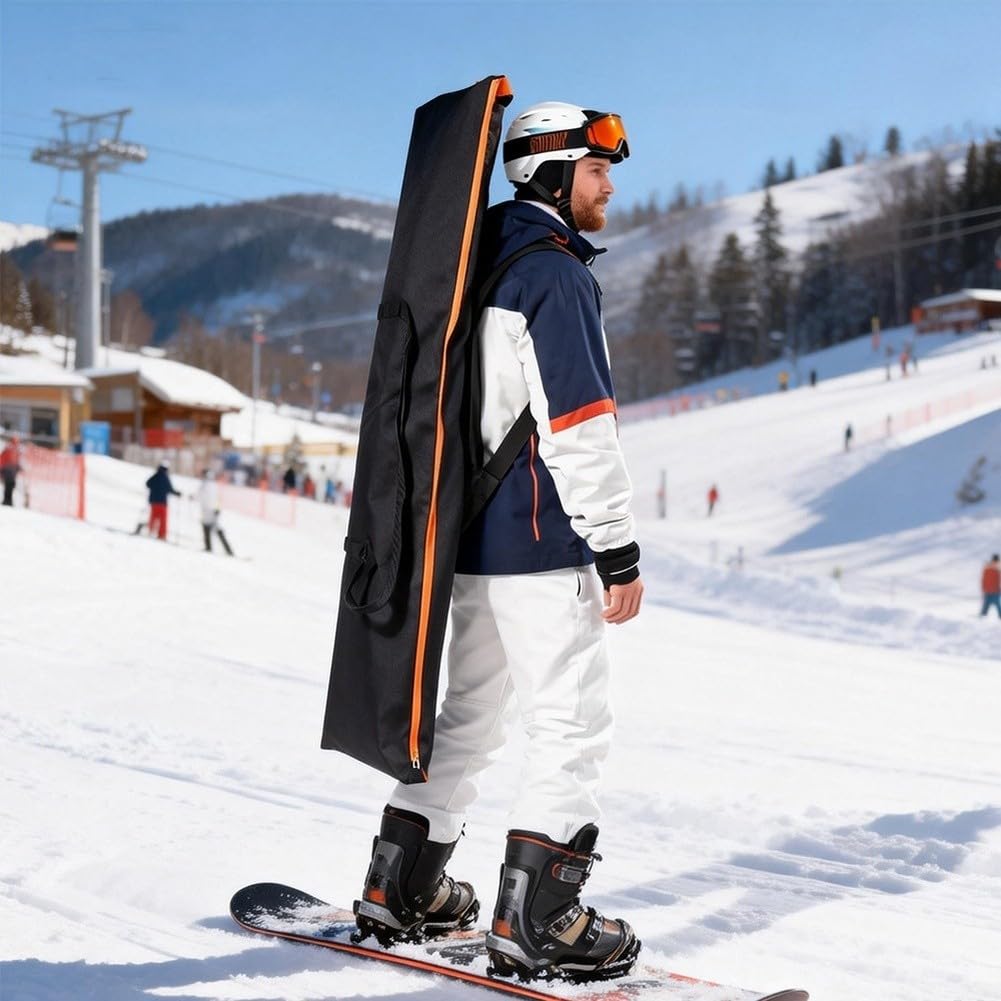 Ski- und Snowboardtasche, großes Fassungsvermögen, 167 cm, verstellbare Roll-Top-Länge, wasserabweisendes 600D-PVC-Material, Schultergurt und Griff, für Reisen und Winter