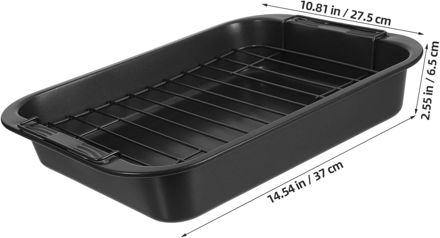 Deep Non-stick Baking Tray Rectangular Cookie Pan for Oven Baking Multi-functional Mold for Cakes Cookies and to Clean and Store
