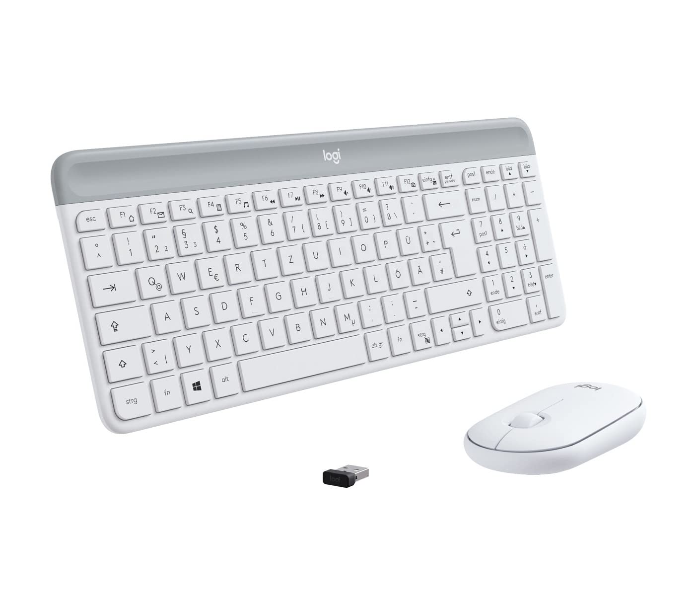 Logitech MK470 Slim Funk Tastatur, Maus-Set Deutsch, QWERTZ, Windows, Weiß, MK470