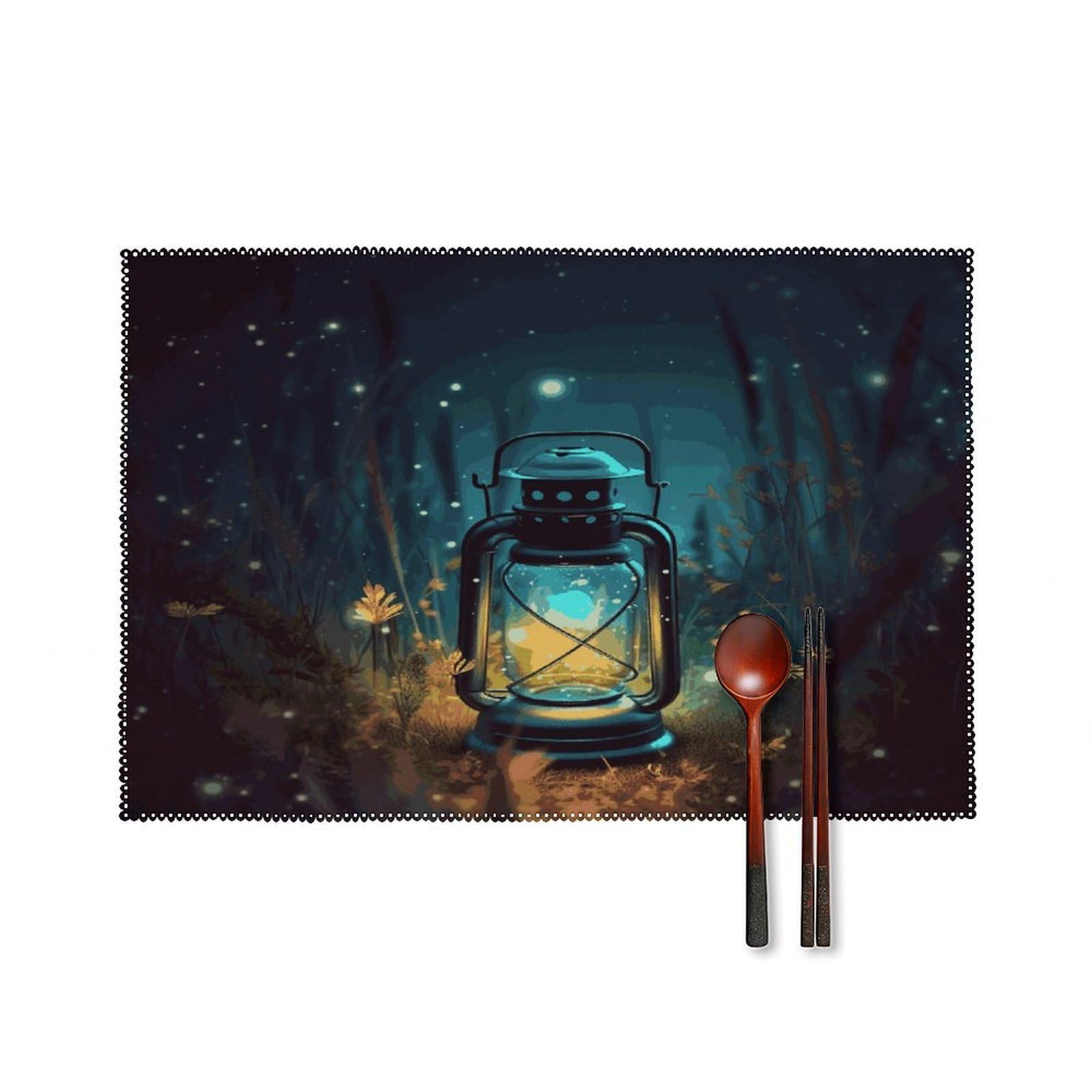 Fodpand Style Fireflies And Lantern Placemats Set Of 4 Place Mats Table Mats
