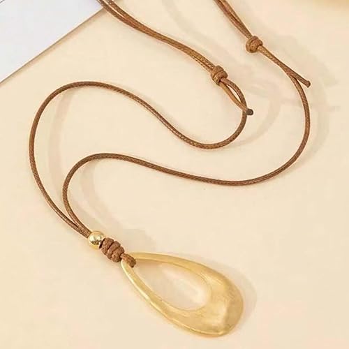 Miniatura 8 de Collar bohemio de estilo occidental para mujer, collar grueso de oro, collares largos con colgante de vaquero, trajes de concierto de campo chic