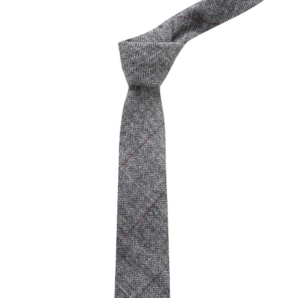 Corbata de lujo en espiga gris peltre, Gris 2