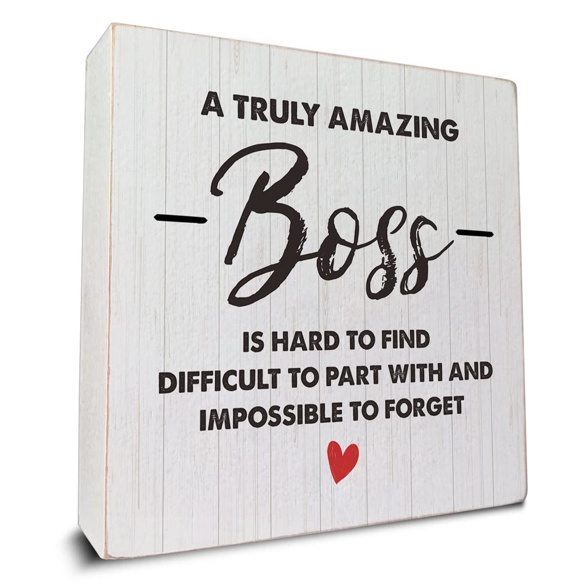 HOIJAUMAI a Truly Amazing Boss is Hard to Find Wooden Box Sign Desk Decor for Home Office Shelf Table Decoration Boss Mentor Gift 5 X 5 Inch