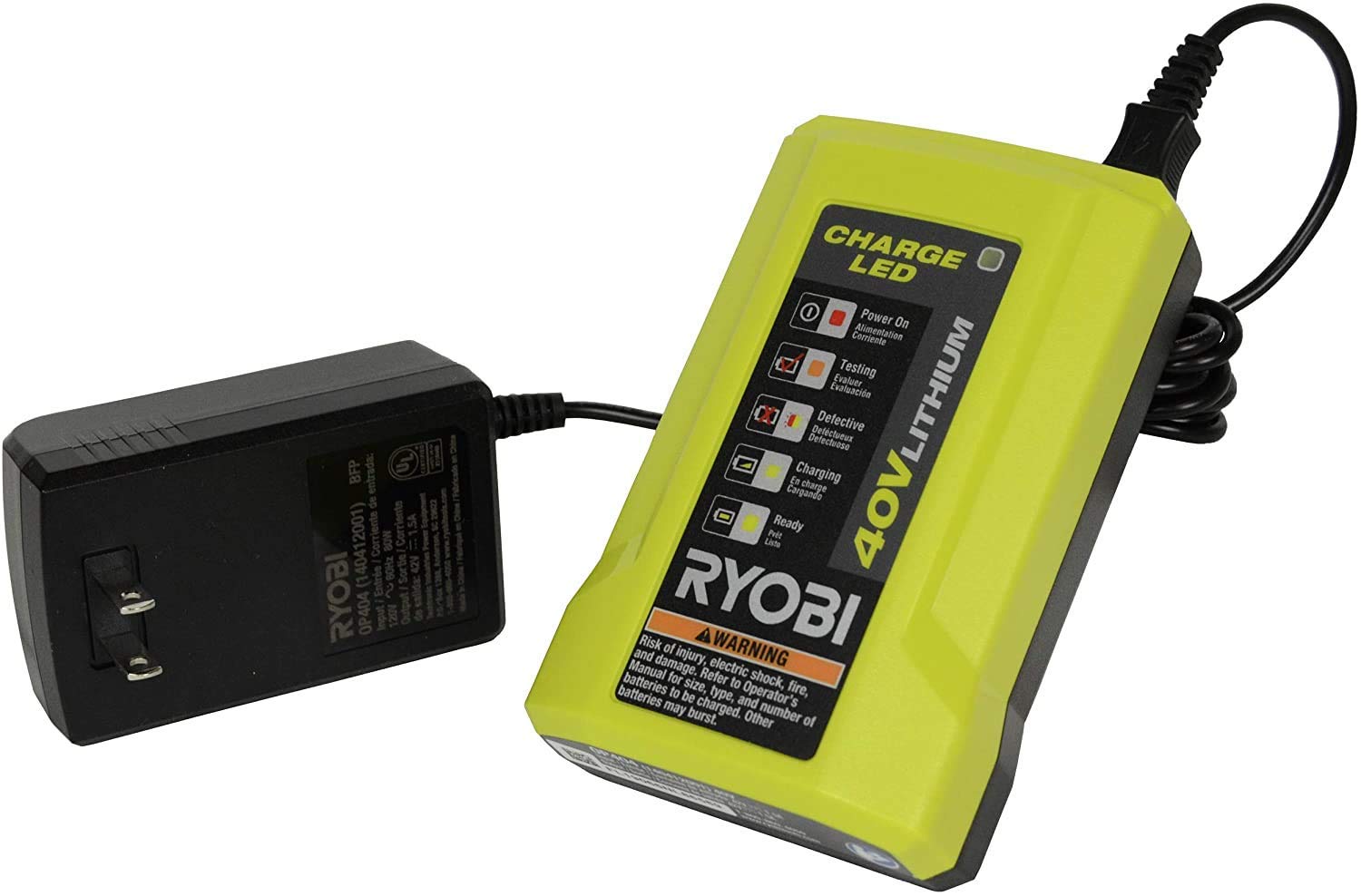 Never Wait for a Dead Battery: RYOBI 40V Compact OEM Charger OP404 for Fast Recharging