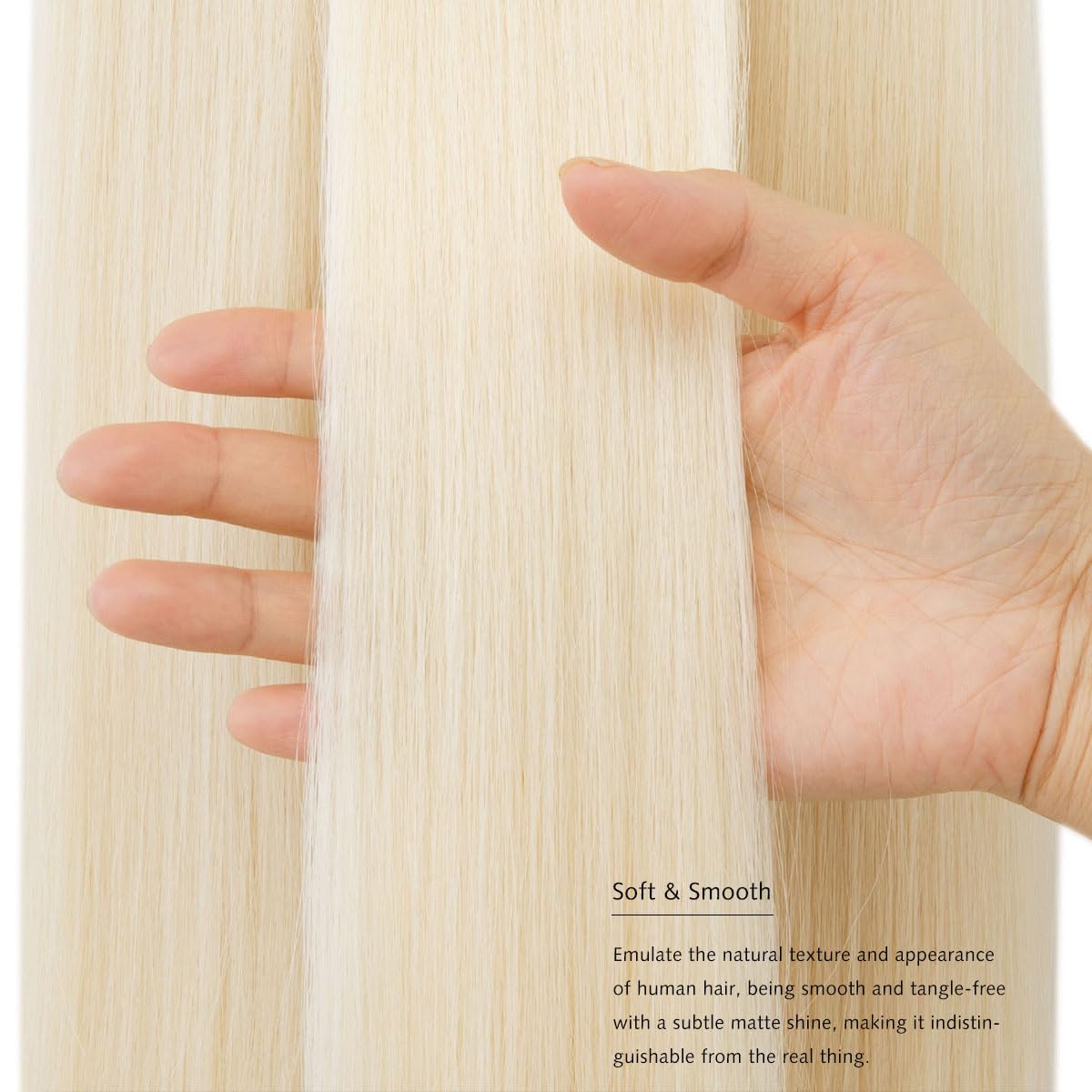 Yamel Clip in Hair Extensions One Piece 5 Clips Long 20 inch Blonde Straight Synthetic Hairpieces 3/4 Full Head Clip in Hair Extension - Image 3