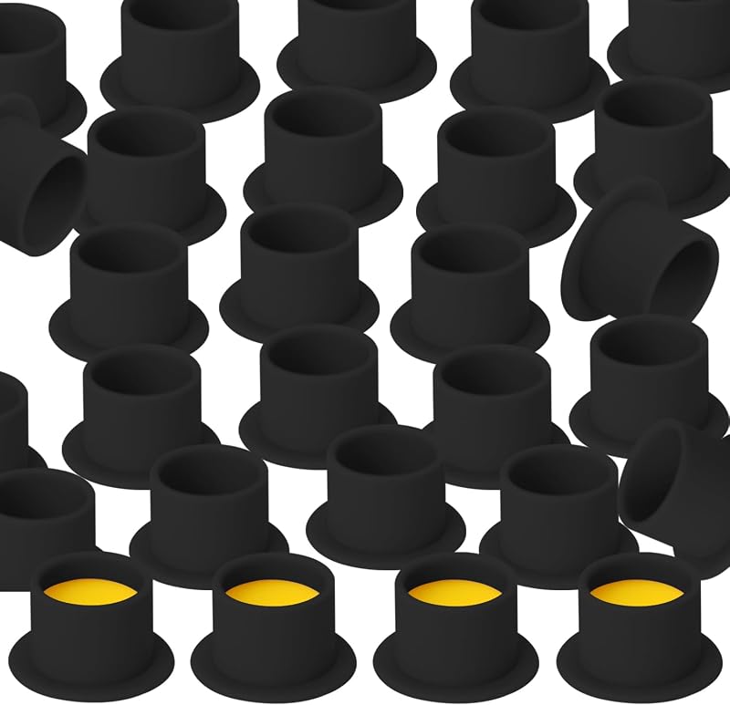Copo descartável de silicone KVM para pigmentos de tatuagem, preto, pacote com 200 unidades