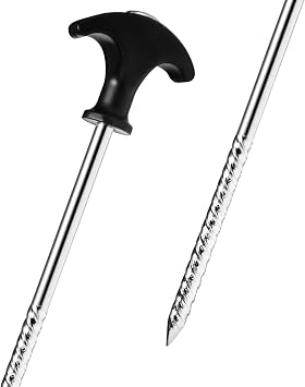 com-four ® tent pegs made of steel – long and robust pegs with thread for camping and outdoor – ideal for normal and hard ground