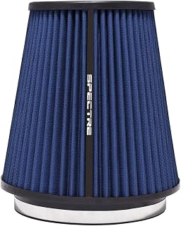 Spectre Universal Clamp-On Air Filter: High Performance, Washable Filter: Round Tapered; 6 in (152 mm) Flange ID; 8.5 in (216 mm) Height; 7.719 in (196 mm) Base; 5.125 in (130 mm) Top, SPE-HPR9891B