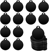 25 Pack Black Round Aluminum Stamping Blanks 1.25 Inch - Durable Engraving Discs for Dog Tags Keychains Crafts Mozeat Lens