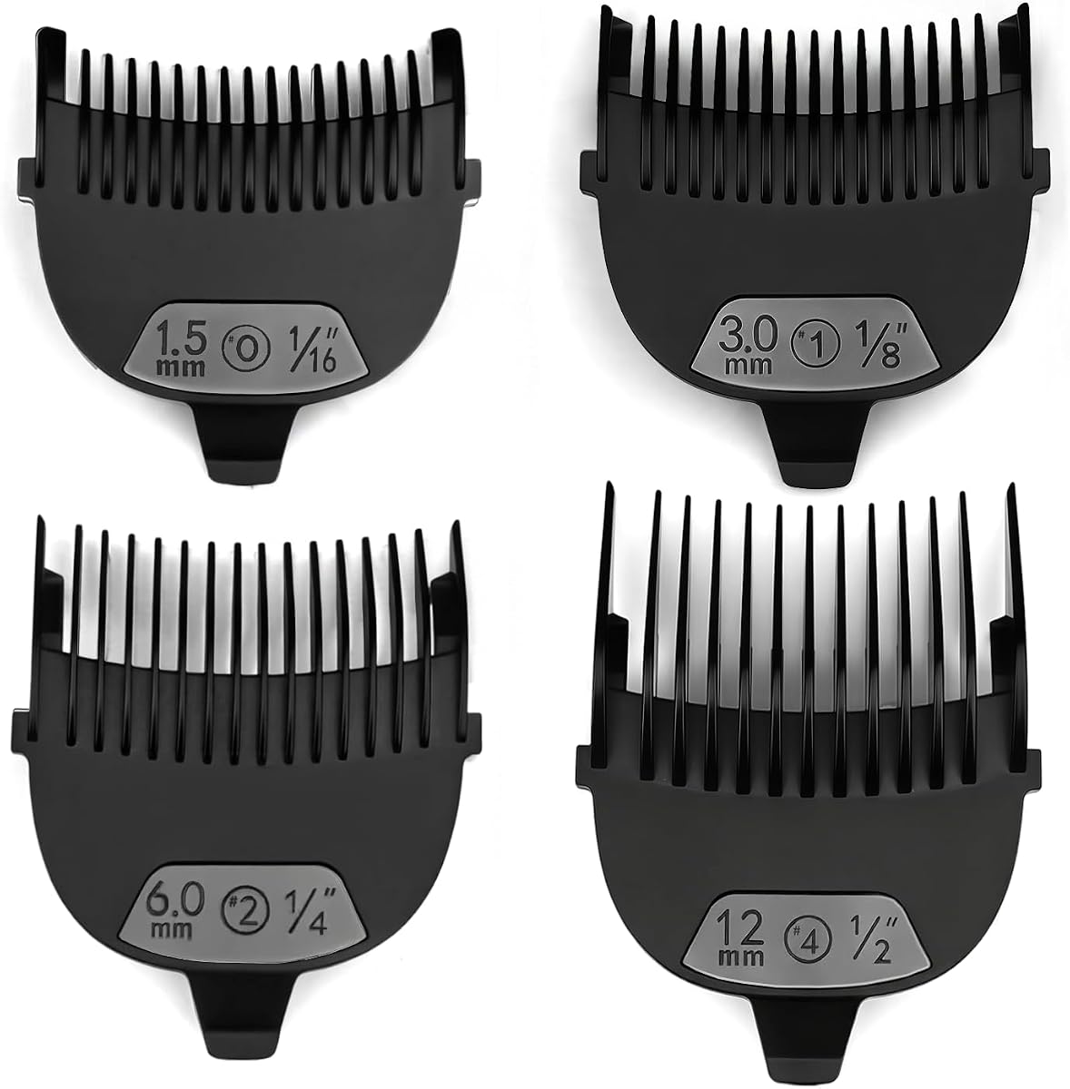 4-Pack Replacement Combs Compatible with Remington HC4240/4250/4300 | Includes 1/16", 1/8", 1/4", 1/2" Sizes, Snap-On Design For Easy Fitting