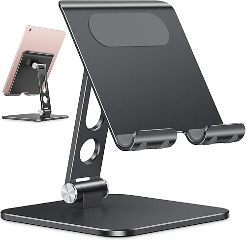 OMOTON Soporte ajustable mejorado para tableta, soporte portátil plegable de alta resistencia, artículos esenciales de viaje para iPad ProAirMini,