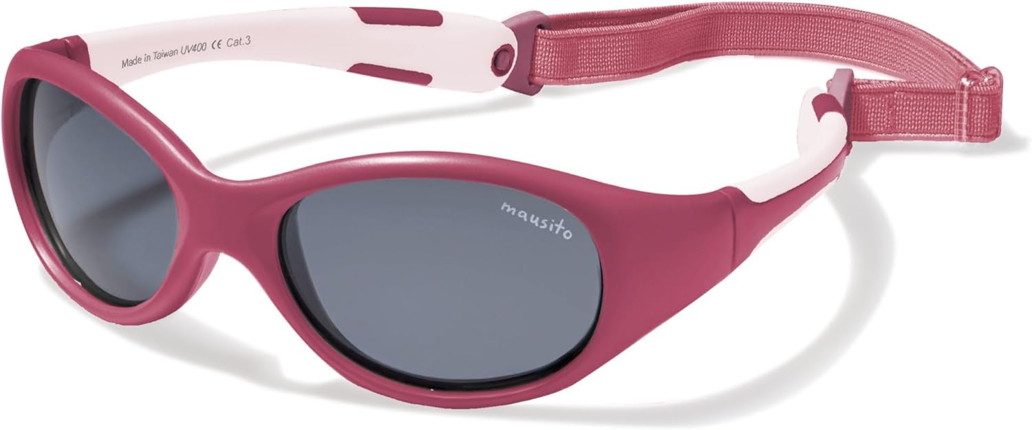 Mausito Zonnebril voor kinderen van 2-4 jaar en 5-8 jaar, flexibele kinderzonnebril, 100% uv-bescherming, verstelbare en afneembare hoofdband, BPA-vrij, Navy Blauw, 5-8 Jaren